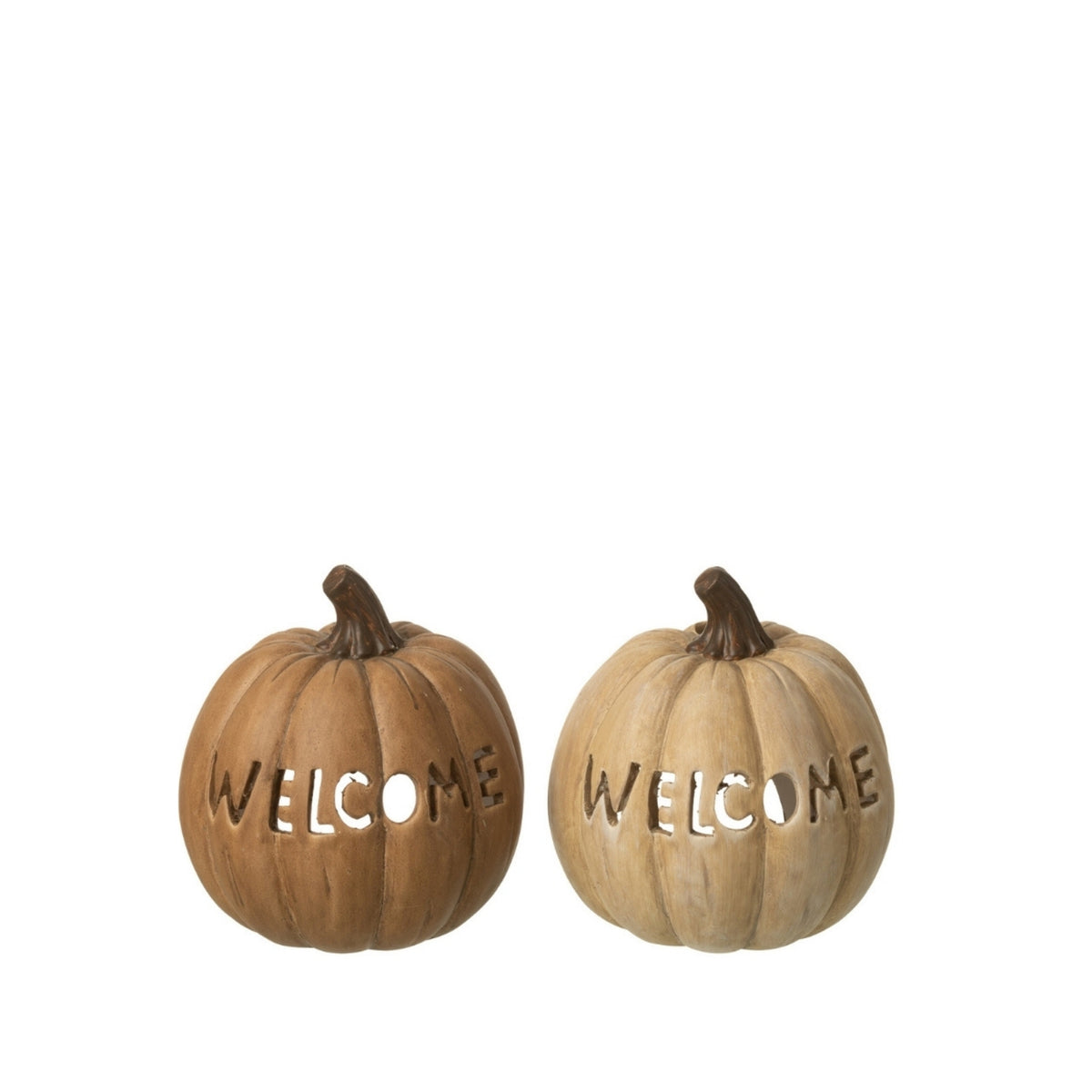 Pompoen Kaarshouder Halloween Large Set van 2 J-Line
