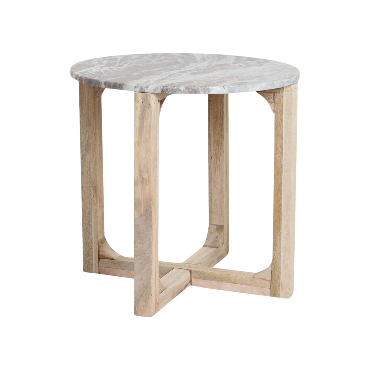 Marmeren bijzettafel rond bruin Raw Materials