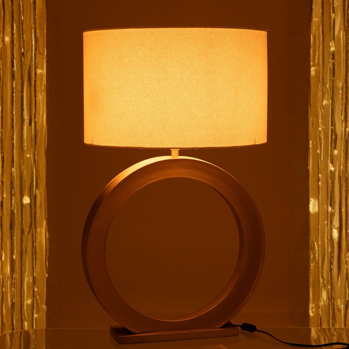 Tafellamp Lamp Rond Aluminium Goudkleurig J-Line