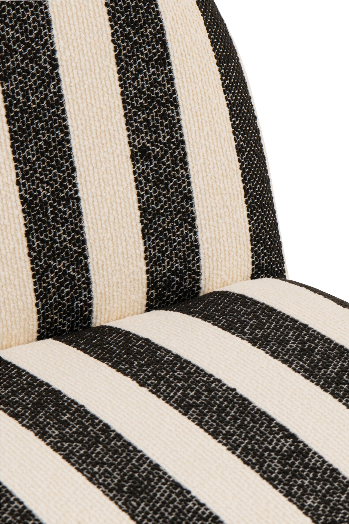 Lounge Chair Gestreepte Stof Zwart/Gebroken Wit J-Line