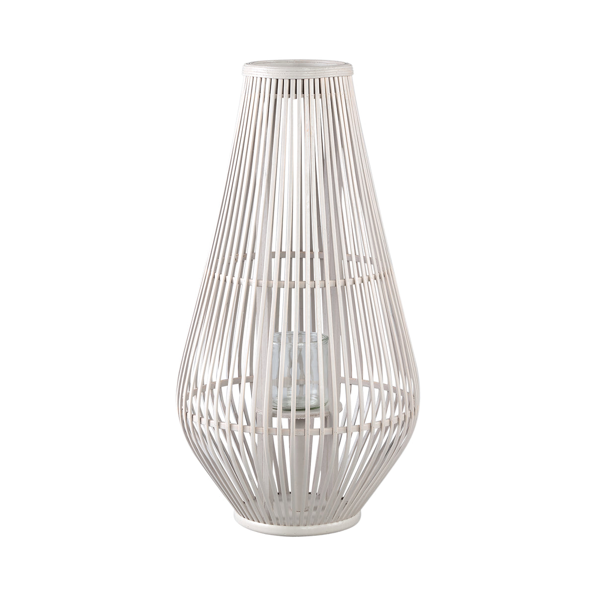 Lantaarn Lysia L- 35x35x68 cm - Glas - Wit PTMD