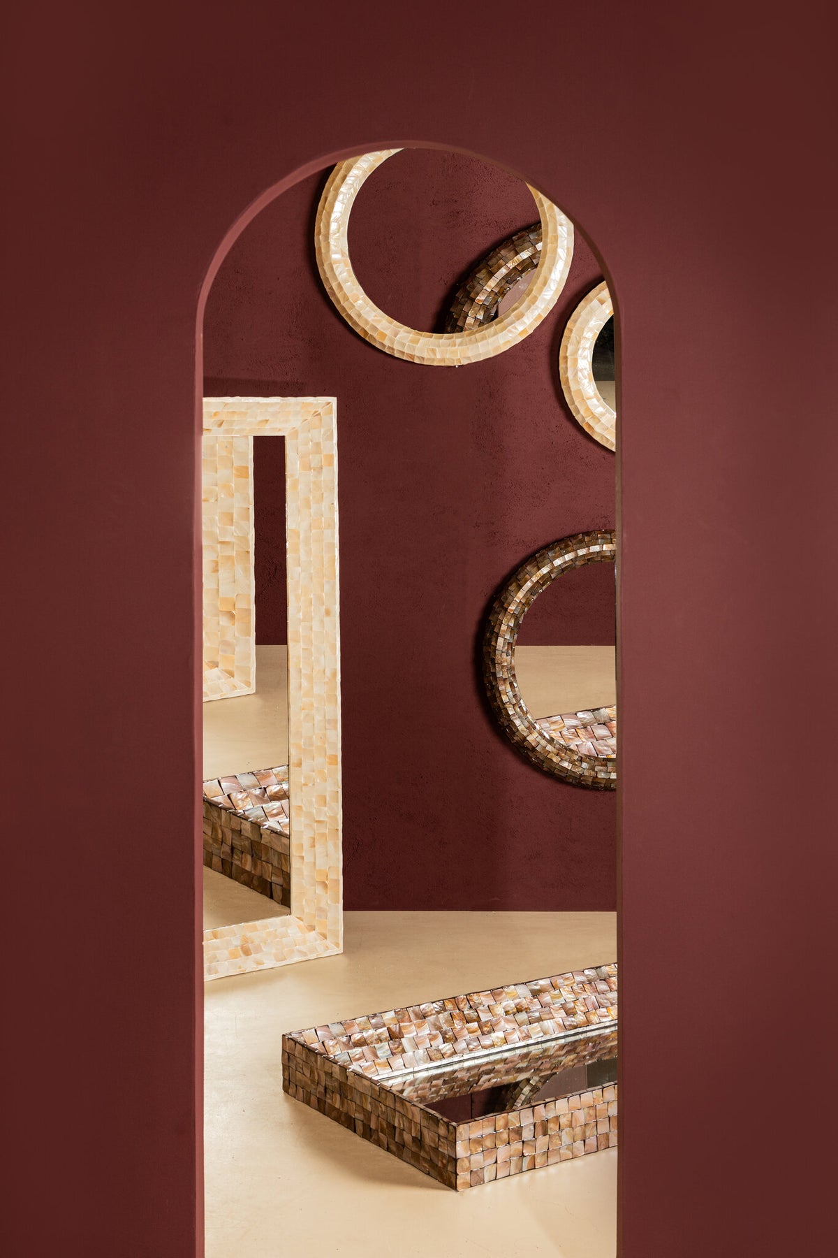 Spiegel Chelsae - 71x13x161 cm - Polyester - Creme PTMD