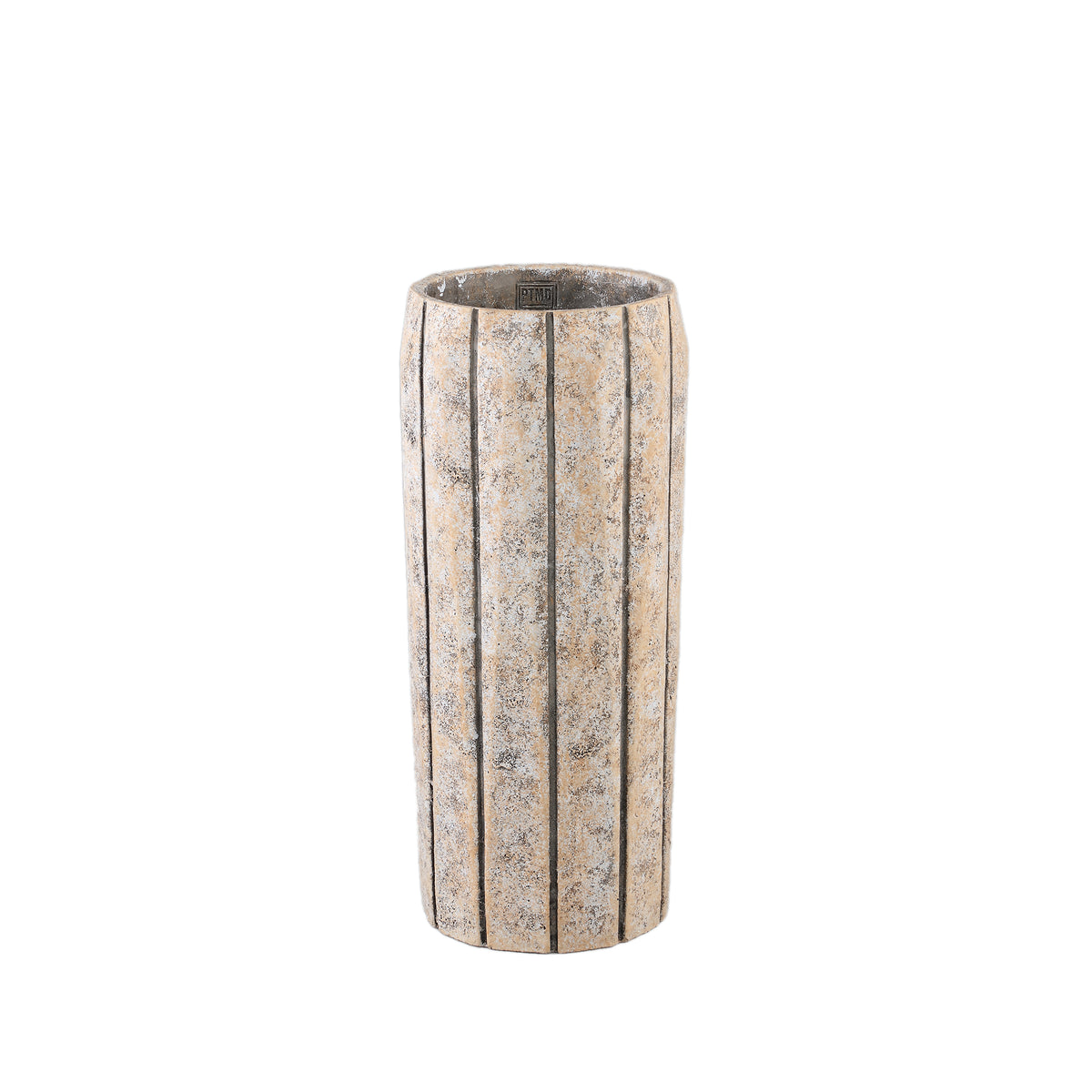 Imani Taupe Cement Pot High With Stripes M PTMD