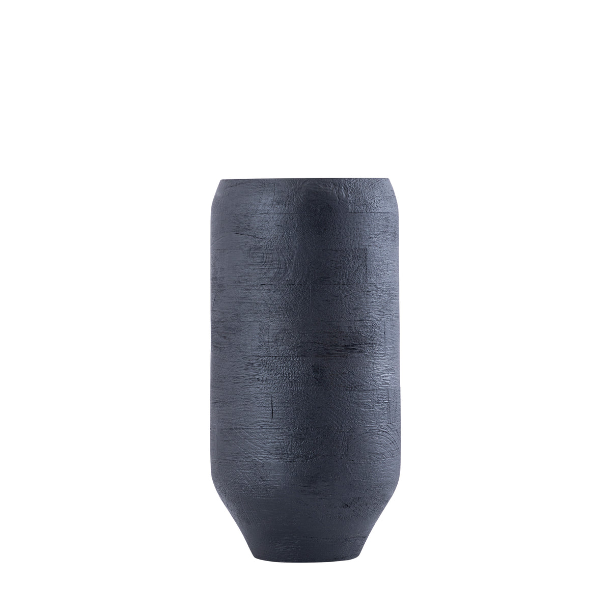 Gerd Black Mango Wood Pot Rounded Border S Dia20xH40cm PTMD