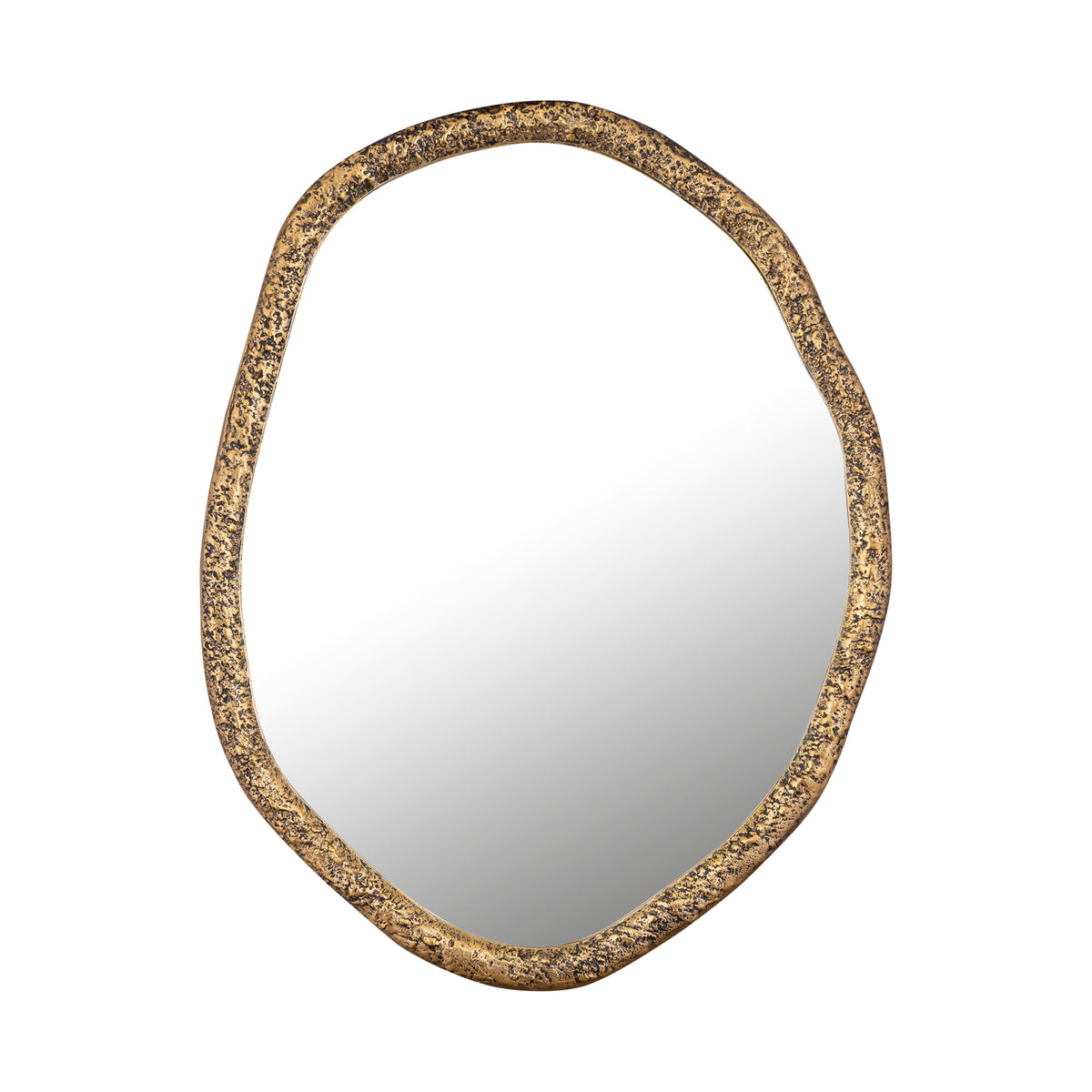 Paislie Brass Organic Shaped Mirror Round 56x3x72cm PTMD