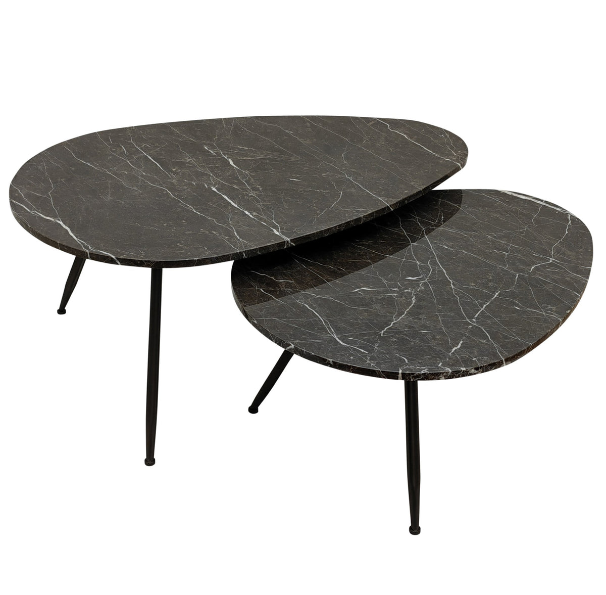 Salontafel Veria Bruin Marmer Set van 2 PTMD