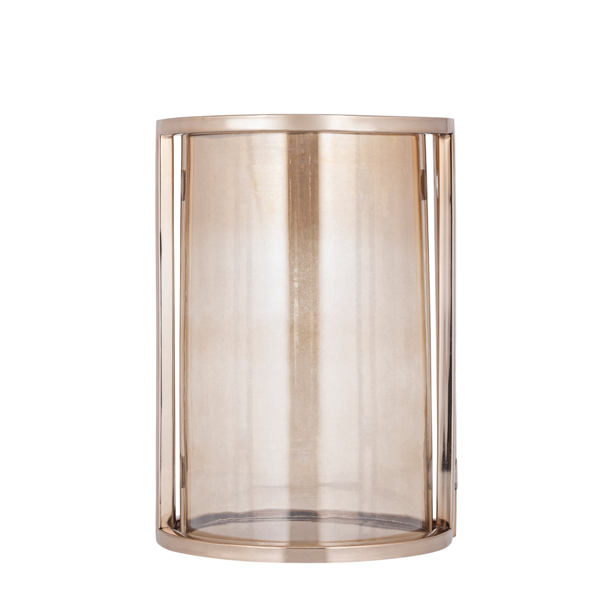 Windlicht Jarie Bruin/Goud Roestvrijstaal Frame Large PTMD