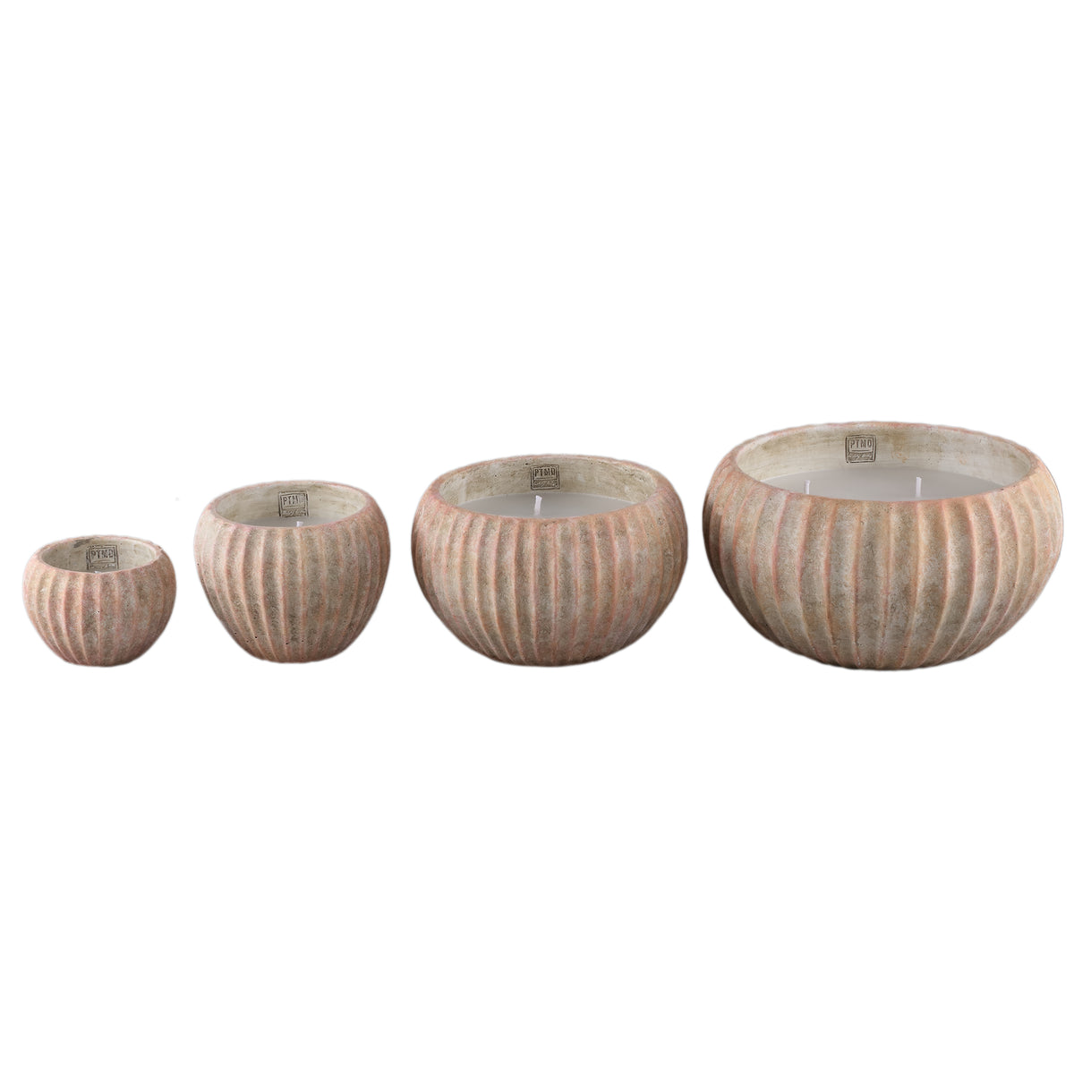 Outdoor Kaars Elora Bruin Cement Ribbel Extra Large PTMD