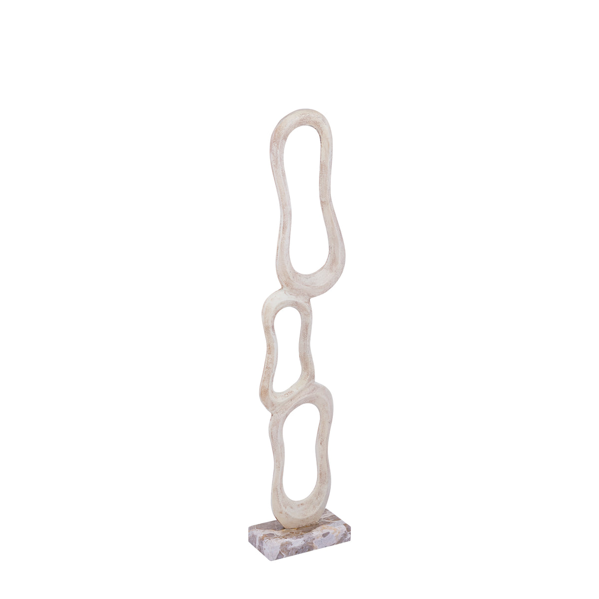 Beeld Camare Abstract Design Gegoten Aluminium Beige Medium PTMD