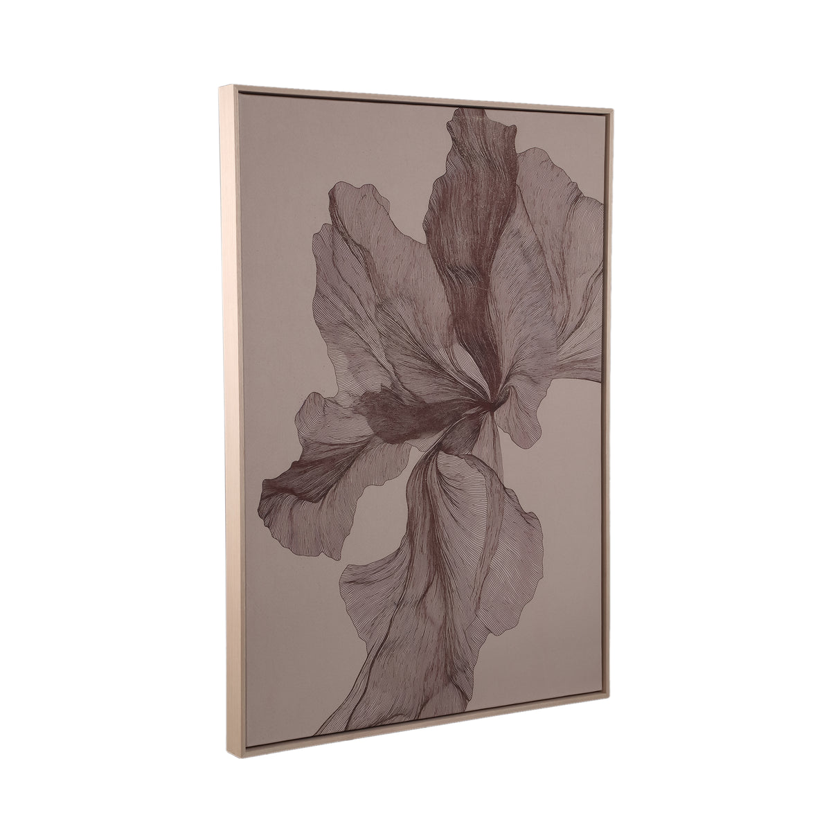 Wandpaneel Lorinde Canvas Bloem Light Brown PTMD