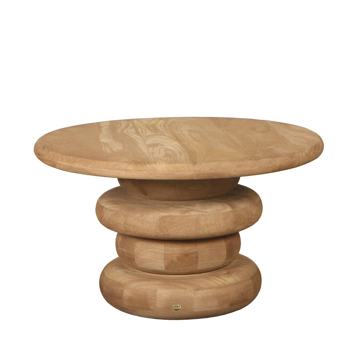Salontafel Keven Naturel Mango Hout Ribbed Rond PTMD