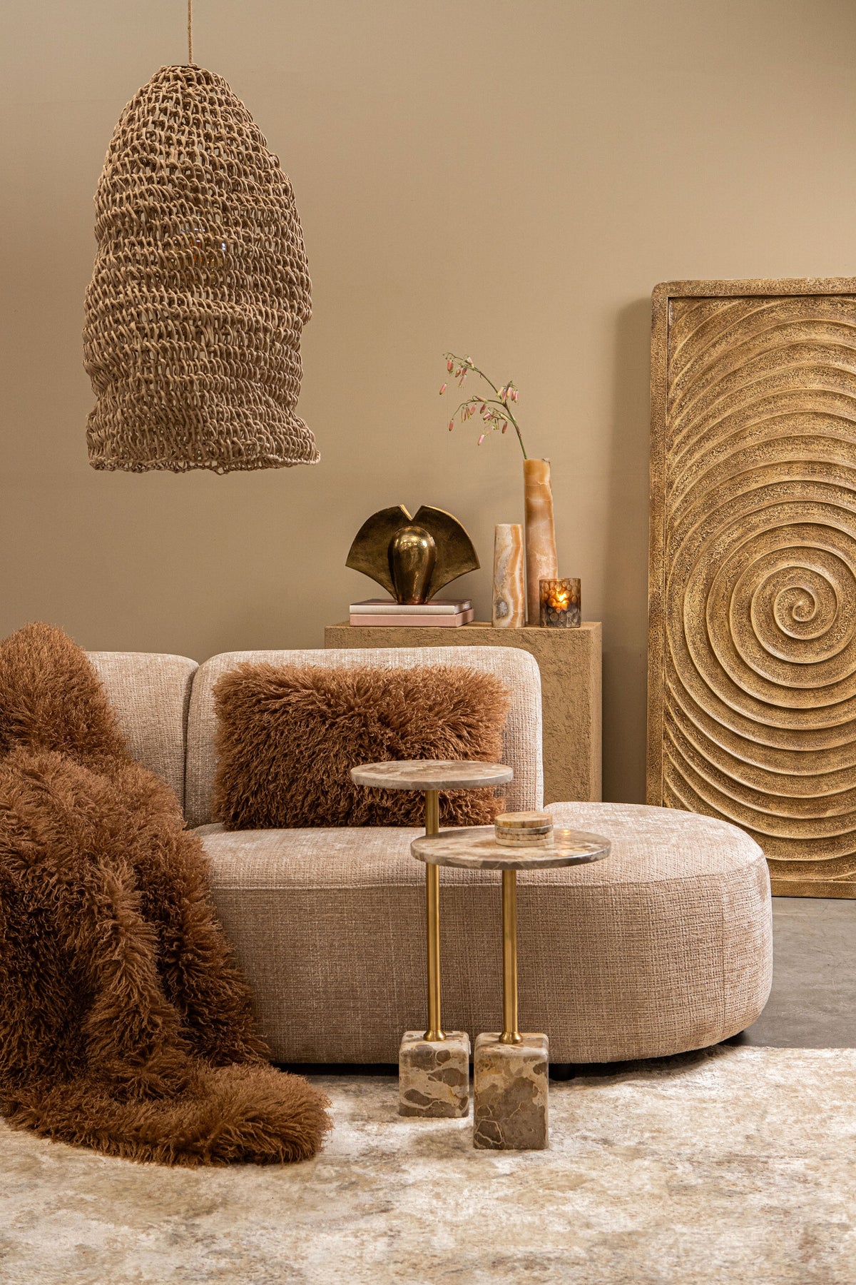 Hanglamp Dayo Naturel Papier Touw Open Lang PTMD