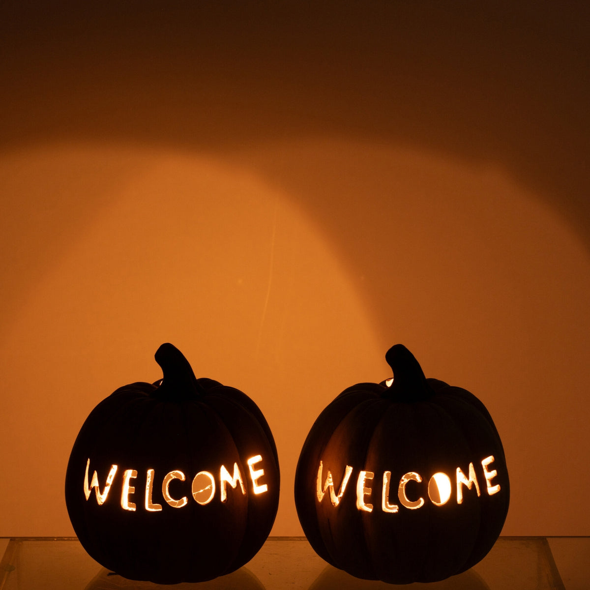 Pompoen Kaarshouder Halloween Large Set van 2 J-Line