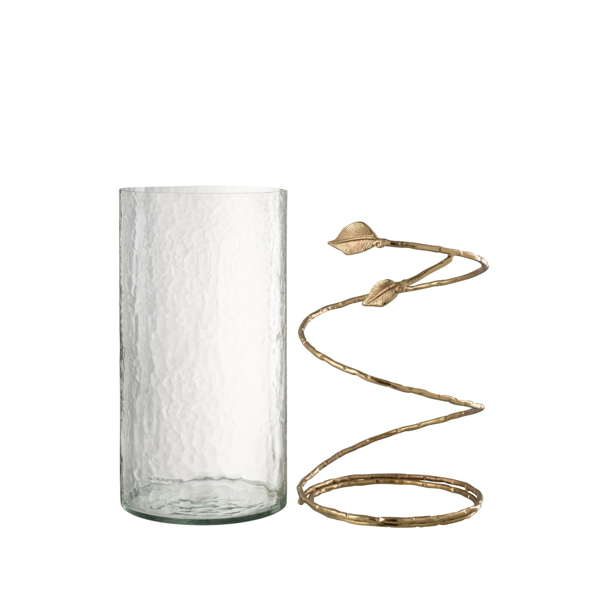 Glazen Windlichten met Gouden Bladeren Set van 3 J-Line