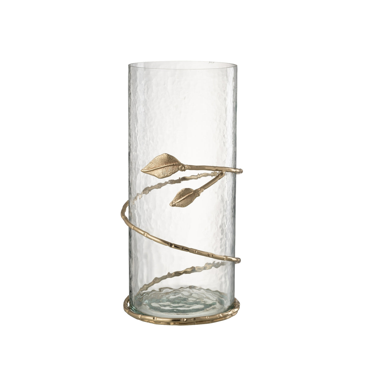 Glazen Windlichten met Gouden Bladeren Set van 3 J-Line