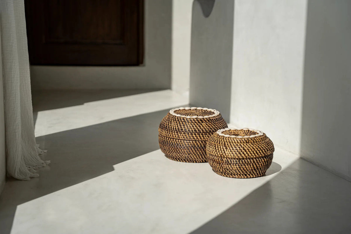 De Colonial Peek-a-Boo Mand Naturel Medium Bruin Bazar Bizar