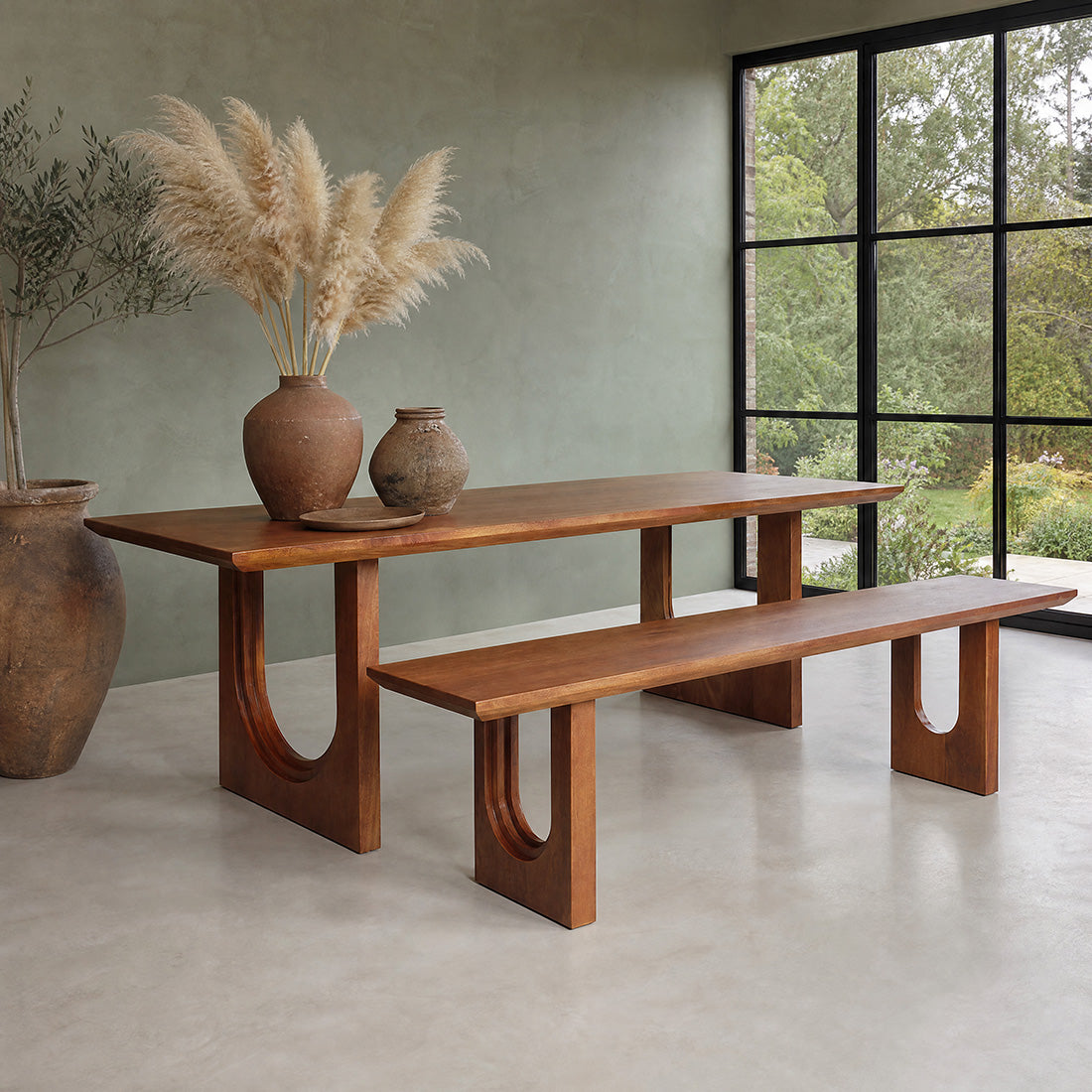 Eetkamerbank Bullnose Chamfered Mangohout 200cm Raw Materials