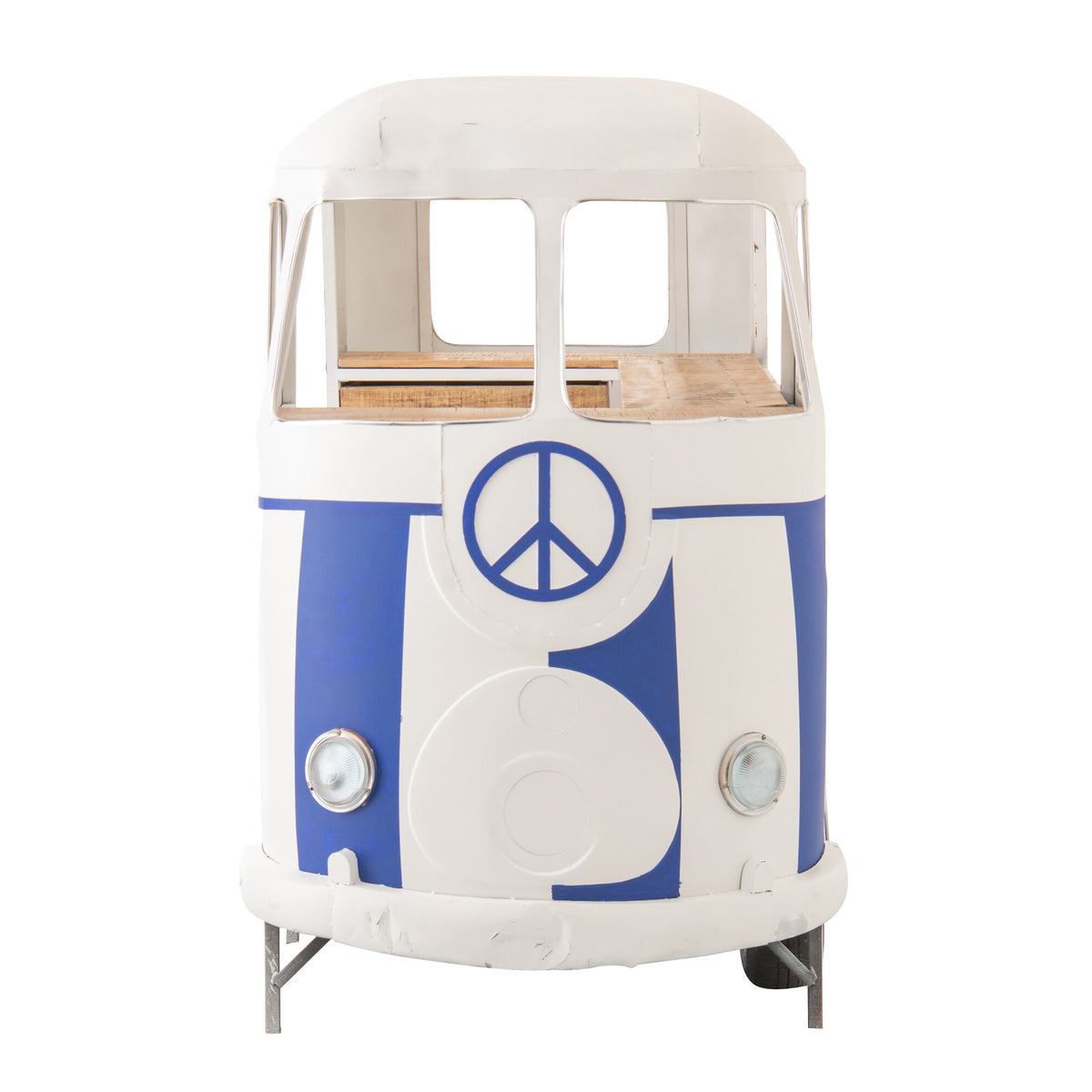 Barmeubel Retro Camper Blauw/Wit J-Line