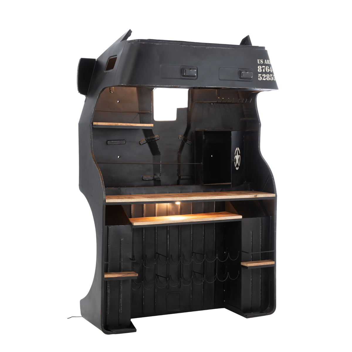 Barmeubel Vrachtwagen Ijzer/Mangohout Zwart J-Line