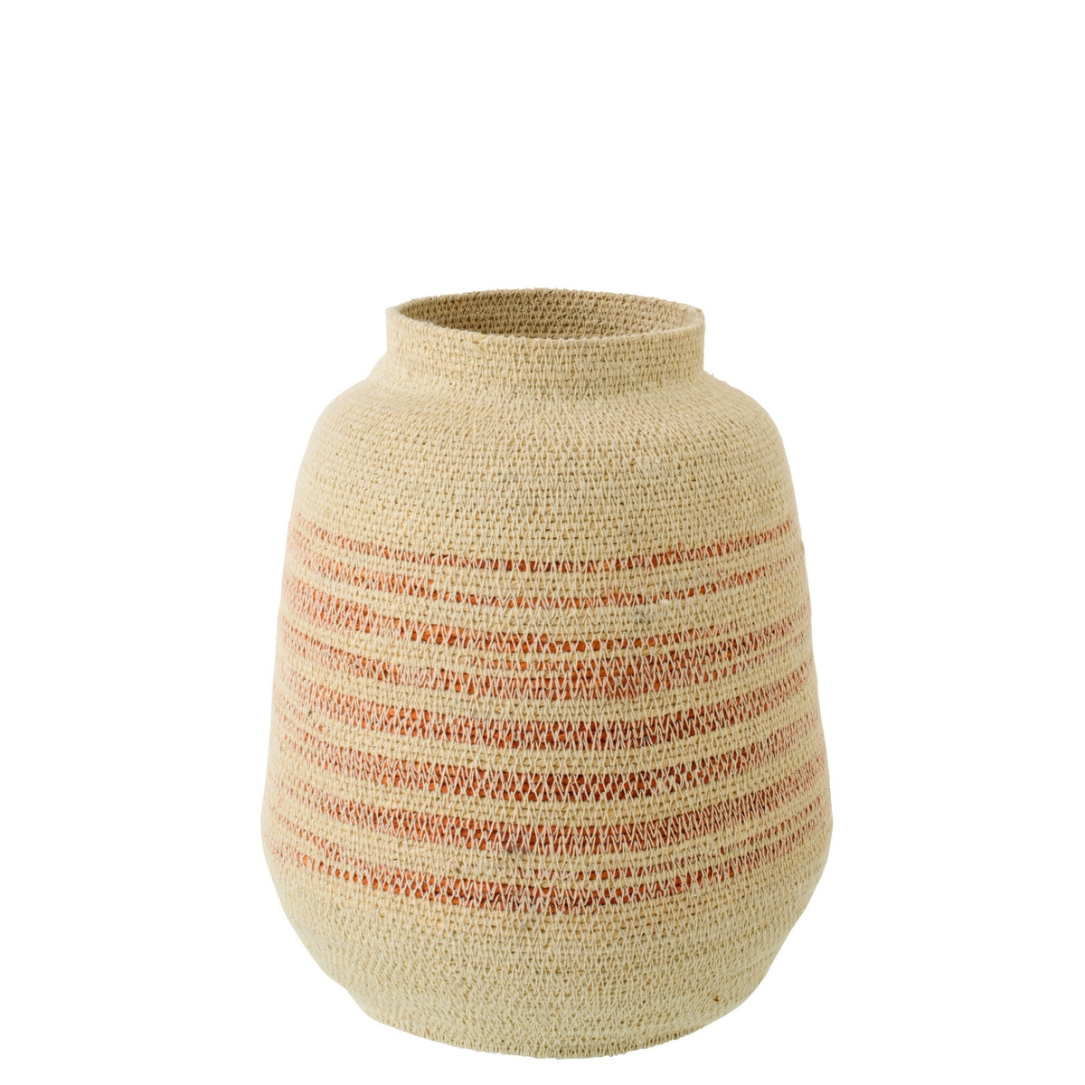 Mand Gestreept Zeegras Naturel/Donkeroranje J-Line