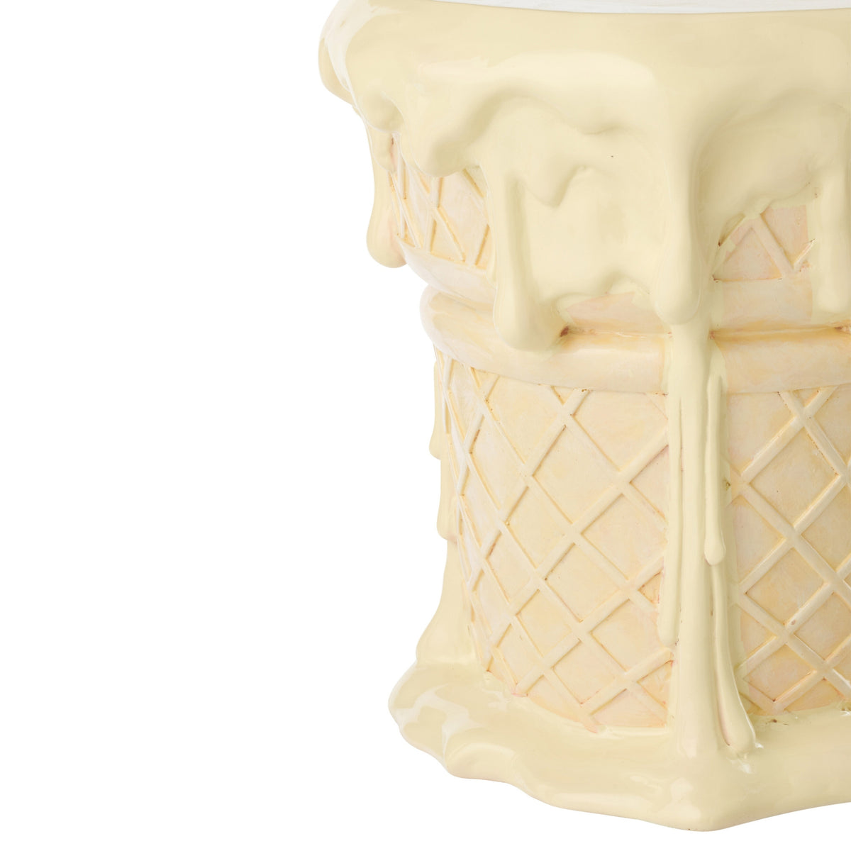 Bijzettafel Ijsje Polyresin Abrikoos/Beige J-Line