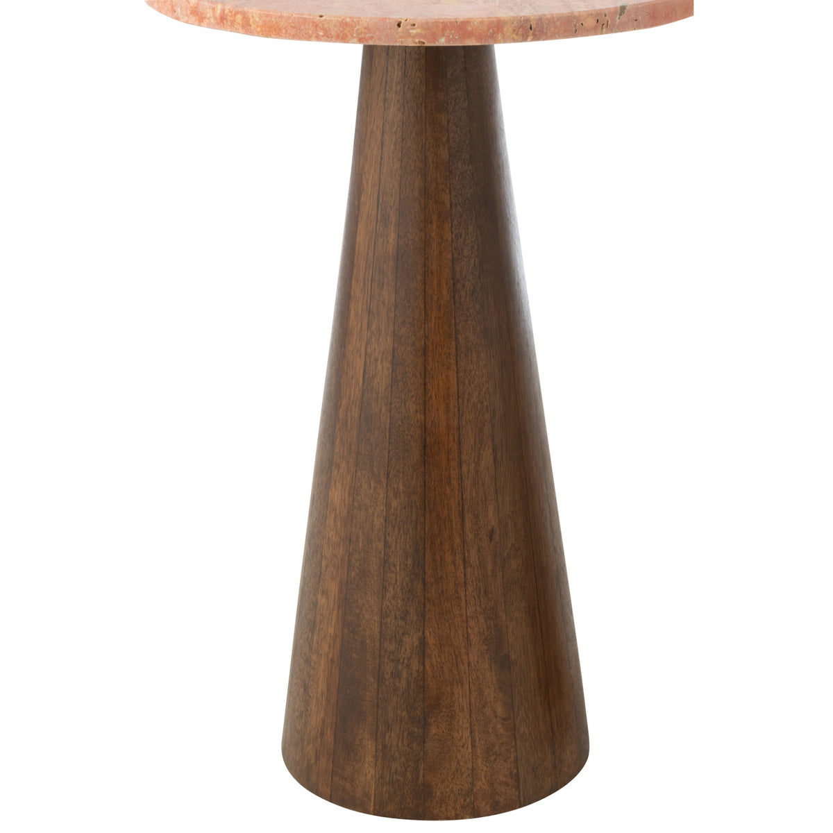 Set Van 2 Bijzettafel Rond Marmer Terracotta/Donkerbruin J-Line