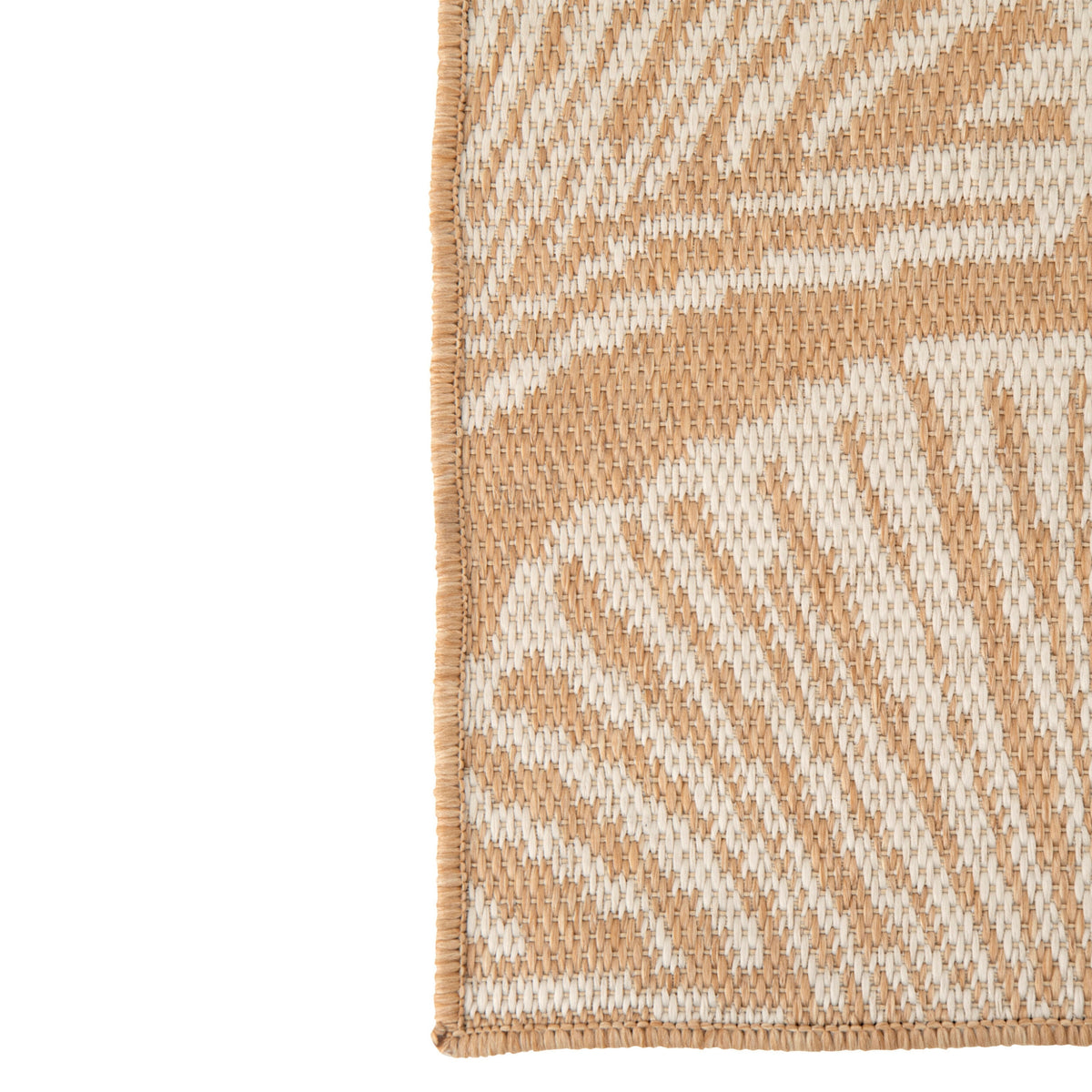 Vloerkleed Buiten Bladeren Polypropyleen Wit/Naturel J-Line