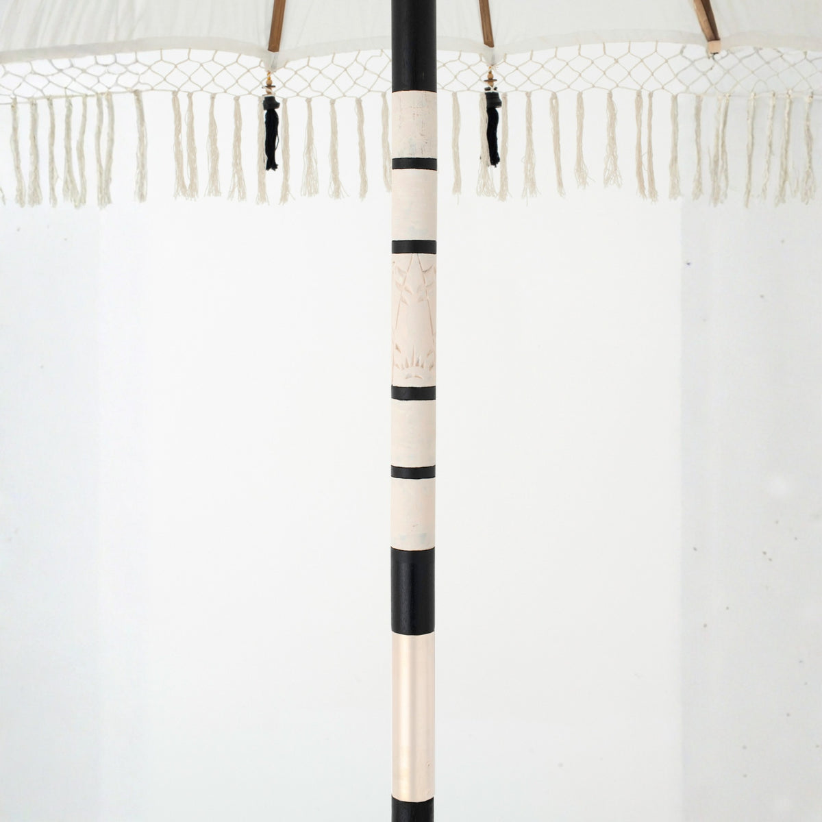 Parasol Flavie Hout/Katoen Ecru/Zwart J-Line
