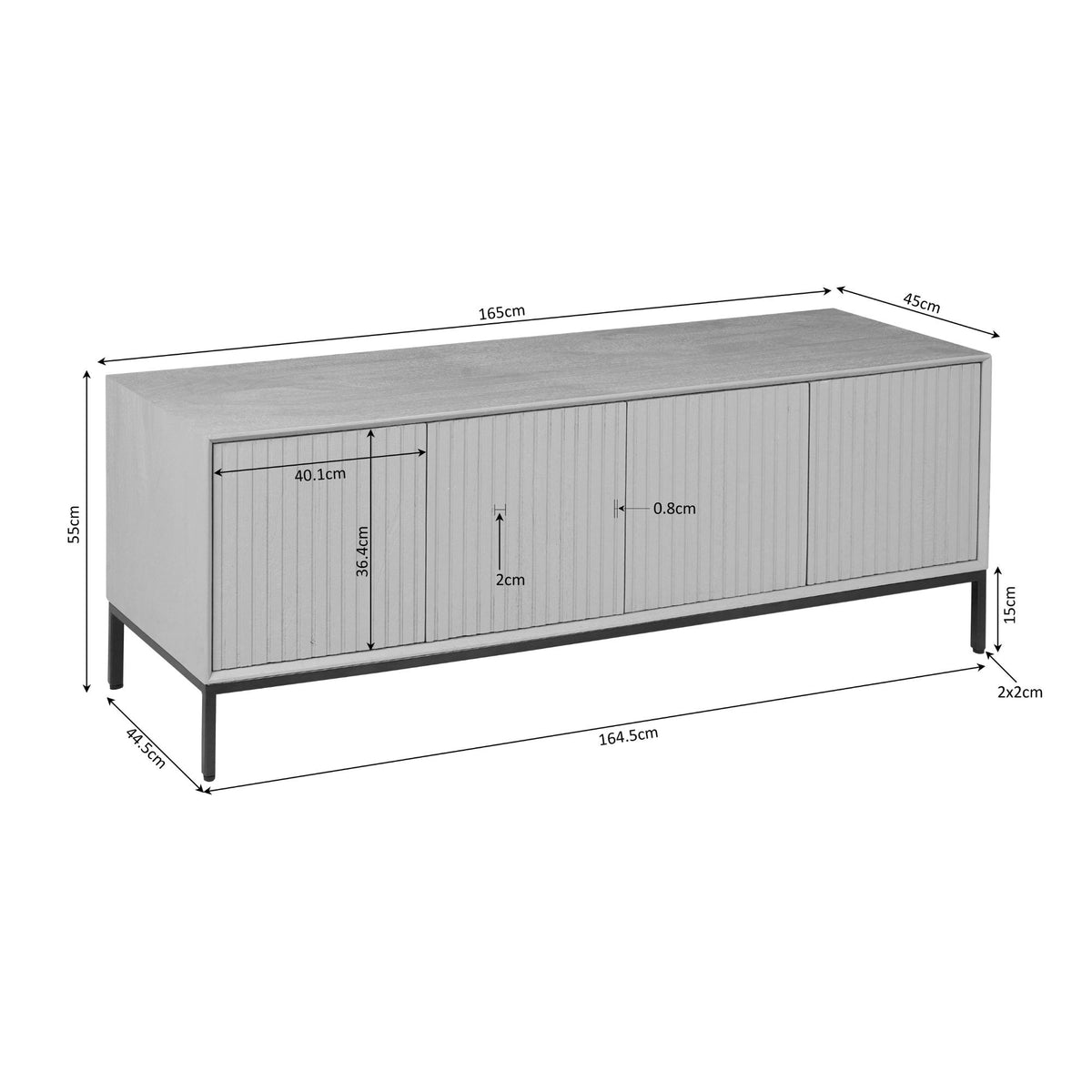 TV-meubel Madison Mangohout Bruin 165cm Starfurn