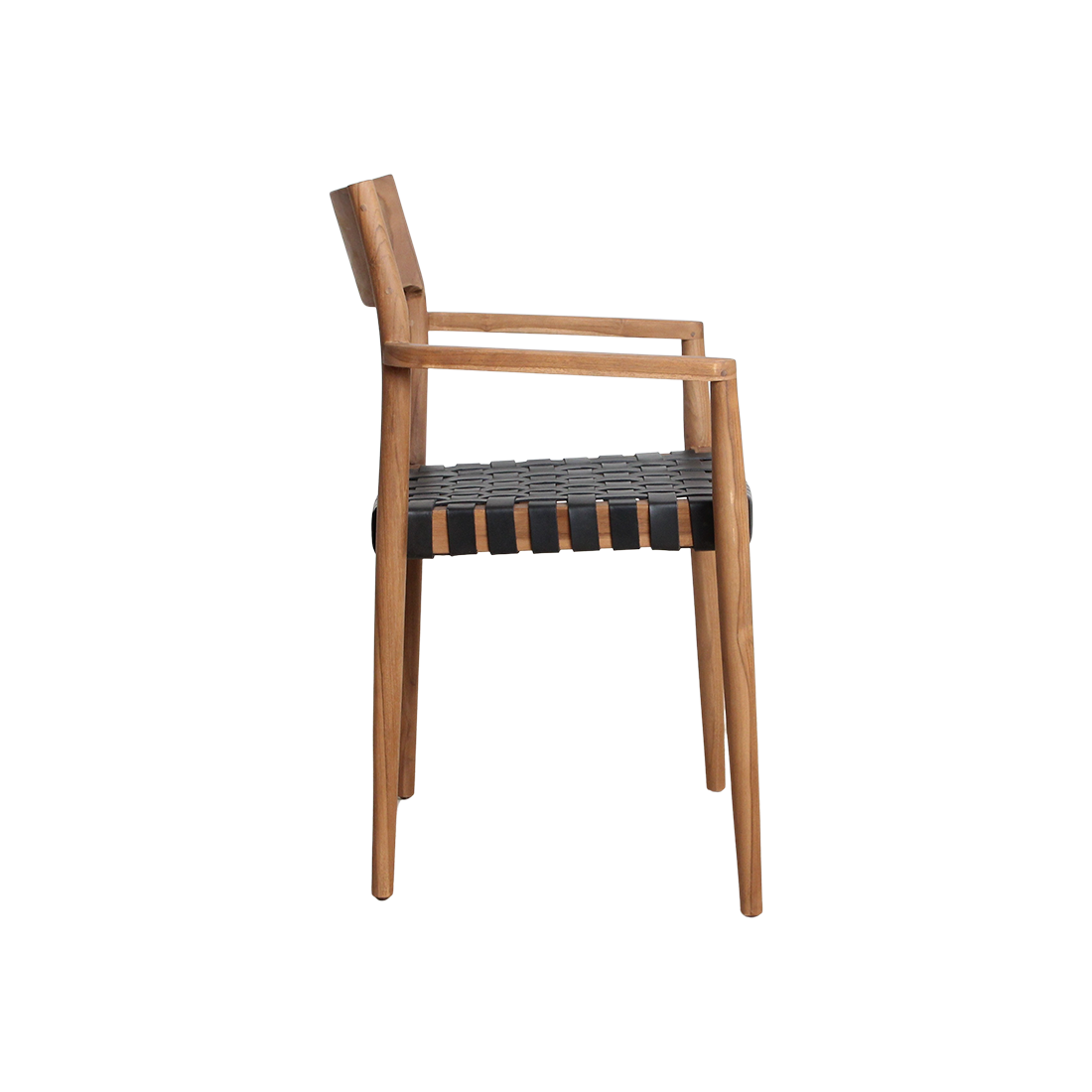 Freya Eetkamerstoel met Armleuning Leer Zwart Set van 2 Raw Materials