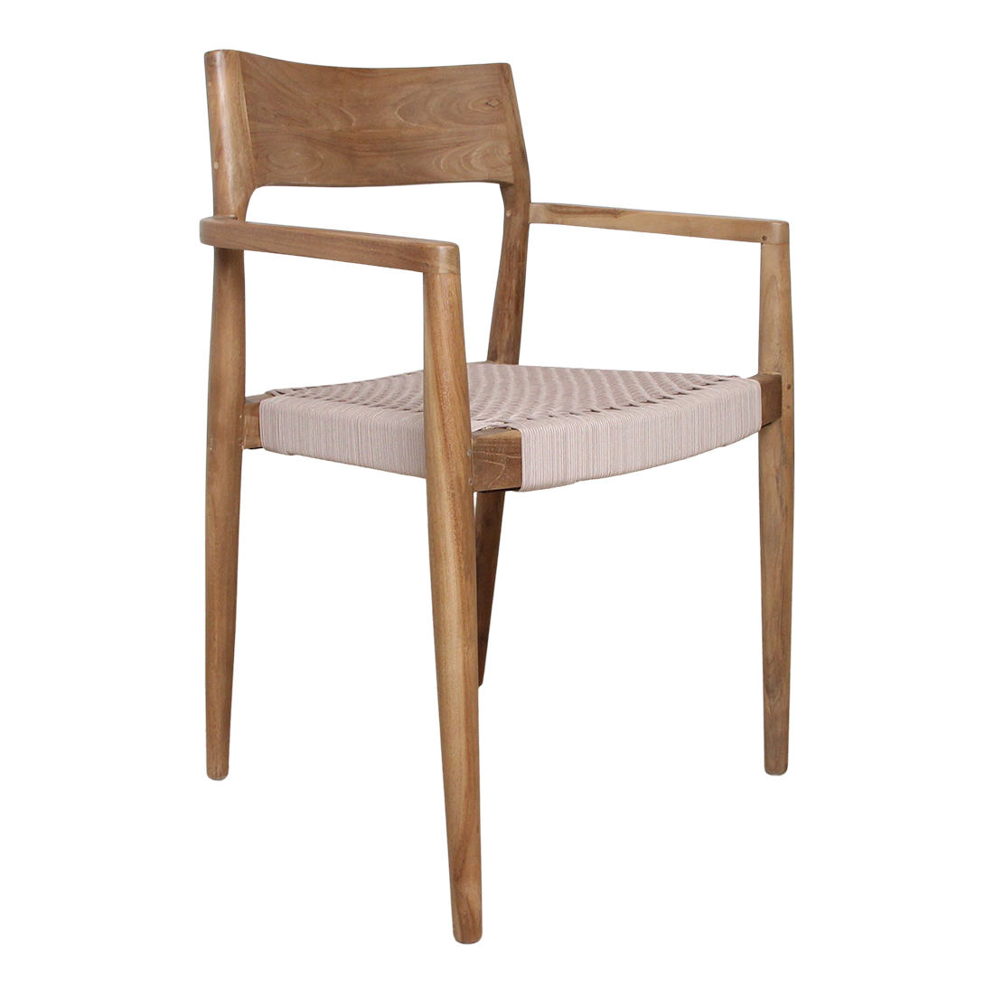 Freya Teakhouten Eetkamerstoel met Armleuning Naturel Set van 2 Raw Materials