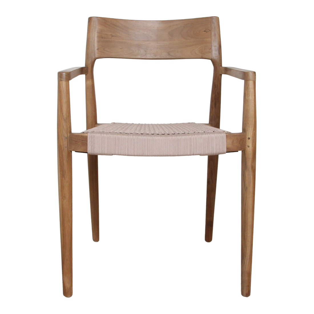 Freya Teakhouten Eetkamerstoel met Armleuning Naturel Set van 2 Raw Materials