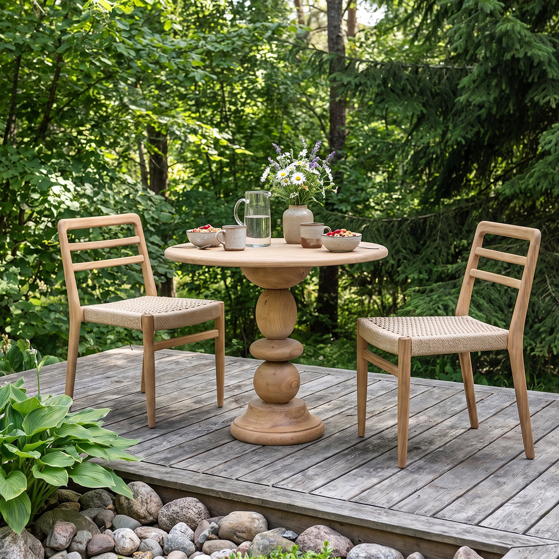 Verano Terrasstoel zonder Armleuning Naturel Set van 2 Raw Materials