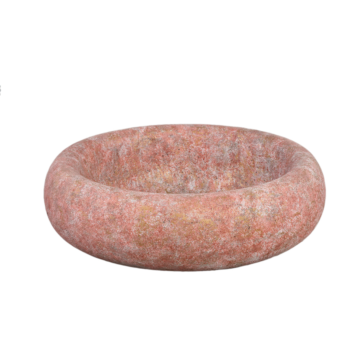 Aly Red Cement Round Bowl Big PTMD - Schaal - PTMD - livinglovely.nl
