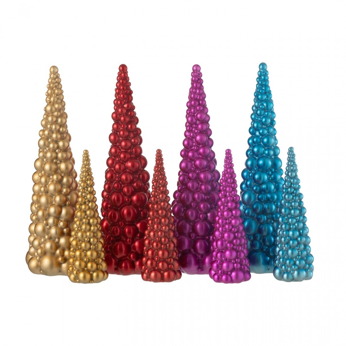Ballen Kerstboom Resine Mix Large set van 4 - Kerstdecoratie - J-Line - livinglovely.nl