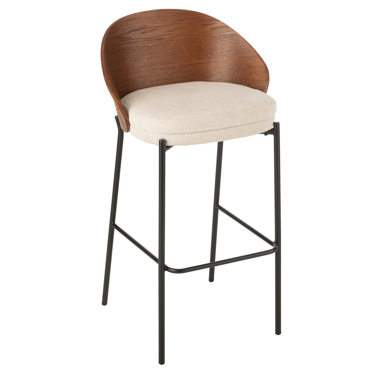Barstoel Lone Multiplex/Metaal Bruin/Beige J-Line