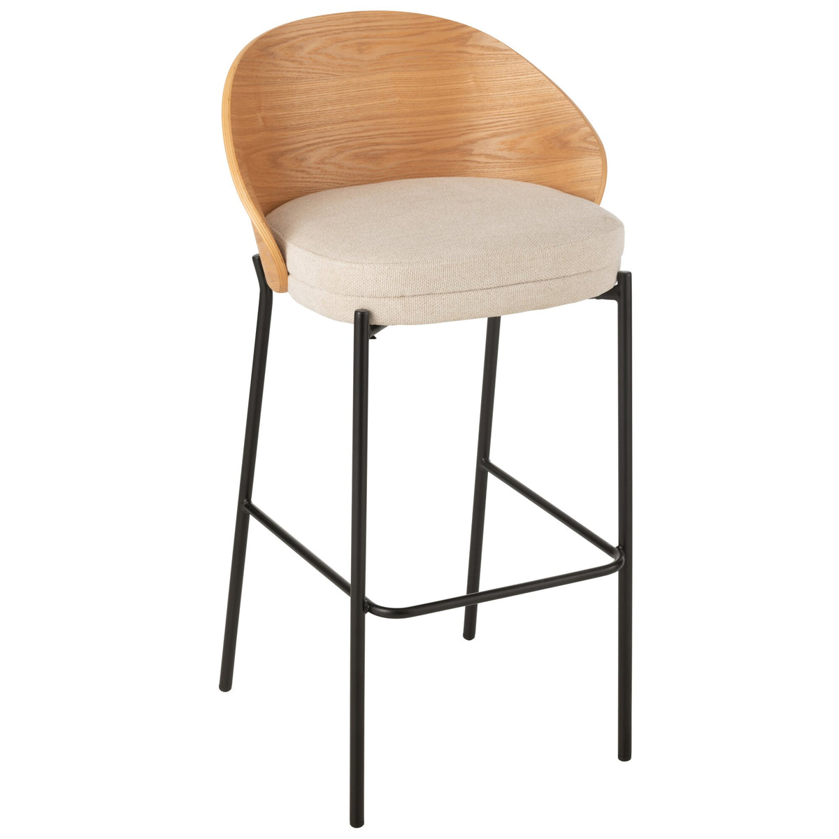 Barstoel Lone Multiplex/Metaal Naturel/Beige J-Line