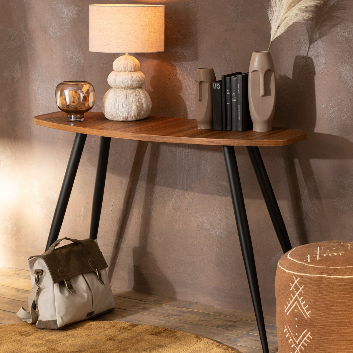 Console Ovaal Gerecycleerd Teak Naturel J-Line