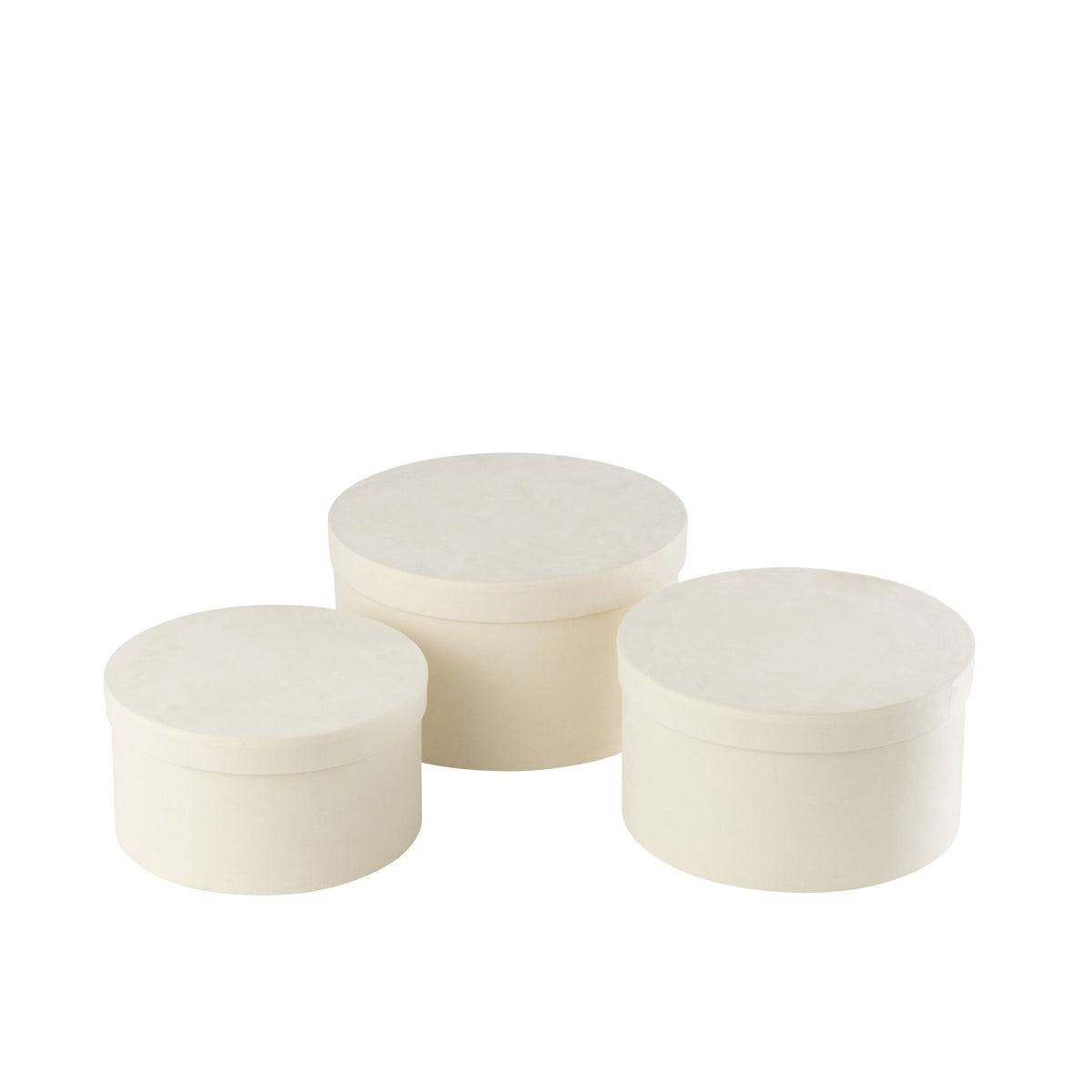 Dozen Rond Plat Fluweel Papier Wit Set van 3 J-Line