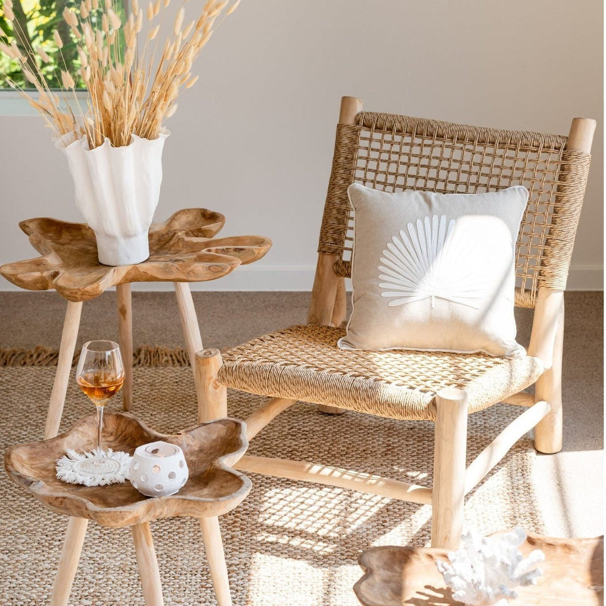 Fauteuil Vita Teakhout/Kunststof Naturel J-Line