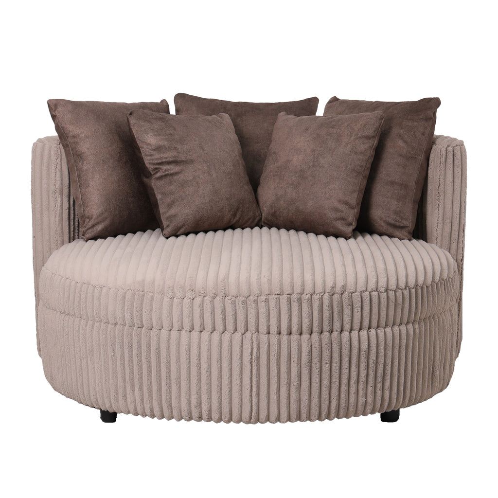 Fayen Fauteuil - Ø121x68cm - Mink - Taupe PTMD - Fauteuil - PTMD - livinglovely.nl
