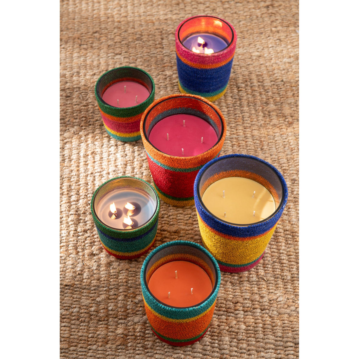 Geurkaars Mand Roze Was Mix Small-45 Uren Set van 2 J-Line