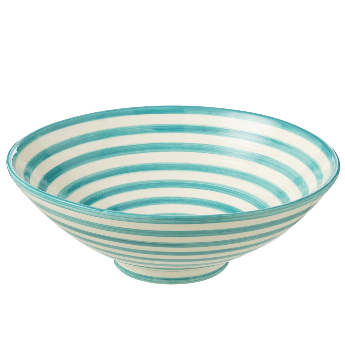 Lebrillo Schaal Granada Strepen Aqua/Wit J-Line