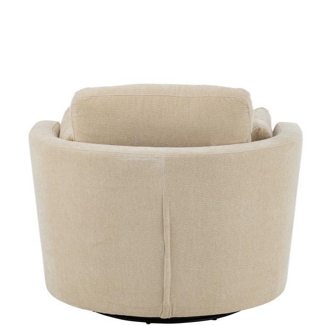 Loungestoel Swivel Populierenhout / Schuim Beige - J-Line