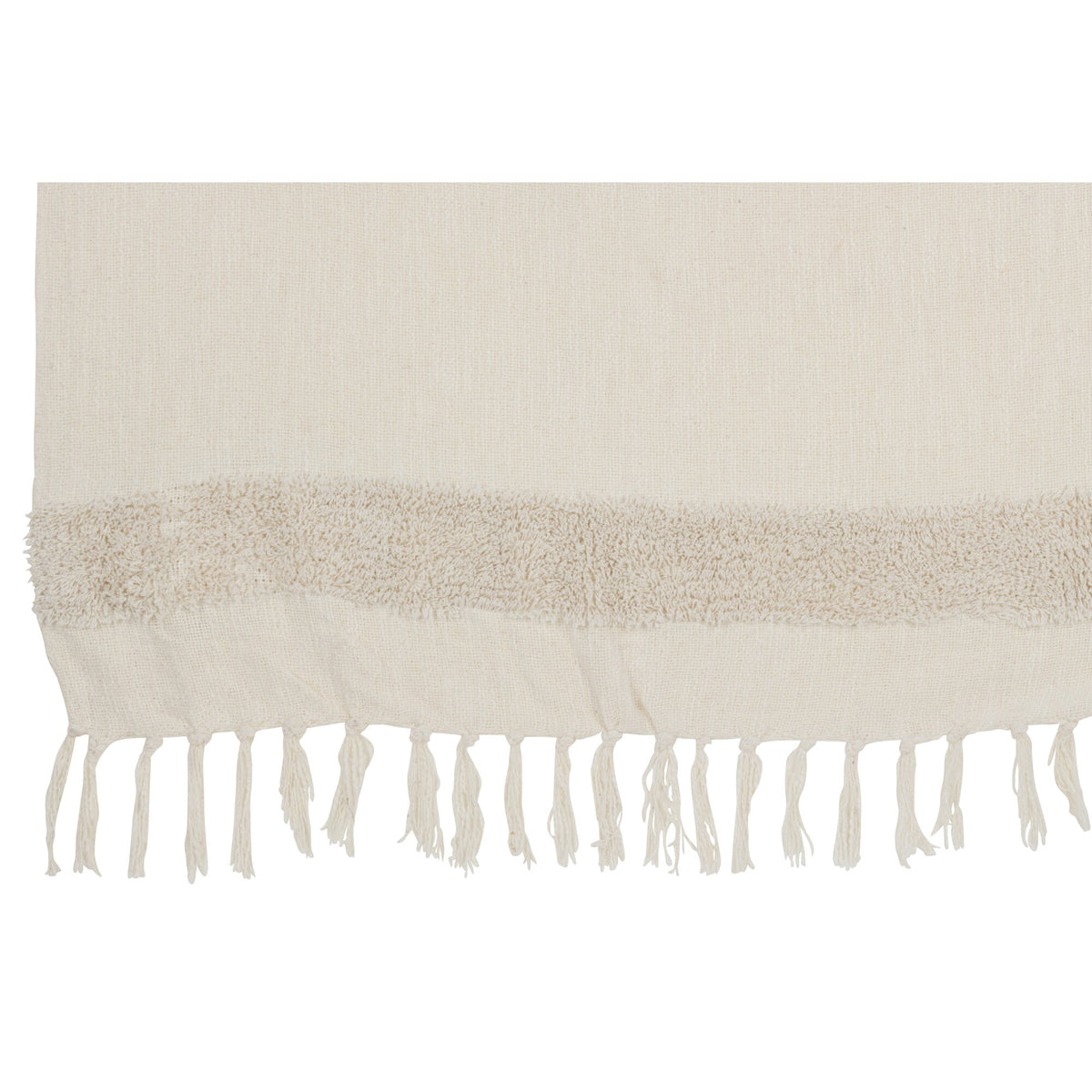 Plaid Diamanten + Franjes Katoen/Pailletten Wit/Goud