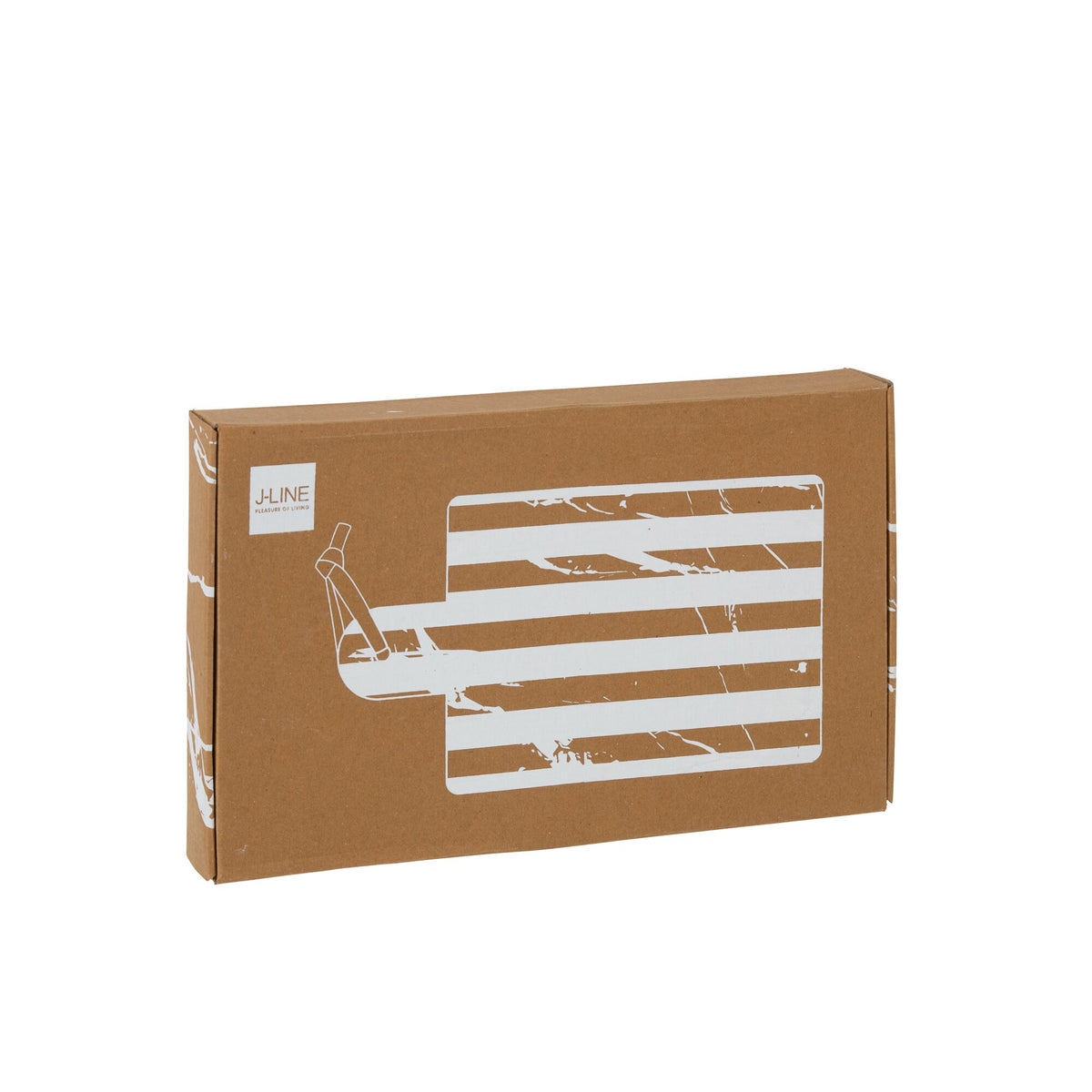 Plank Rechthoekig Streep Marmer Wit/Bruin Small J-Line