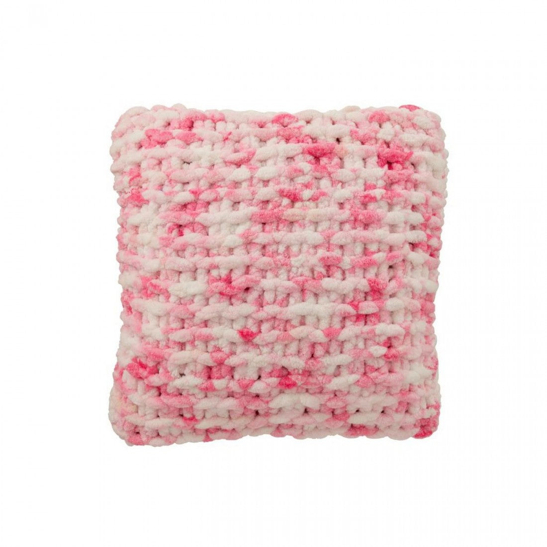 Deken Gebreeën Polyester Roze/Wit J-Line