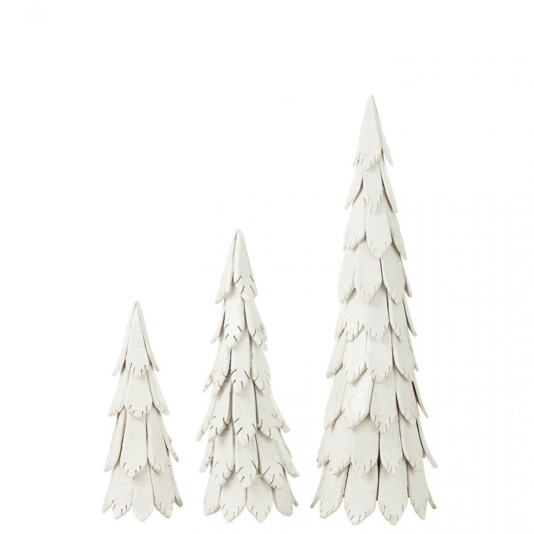 Kerstboom Stukken Hout Wit Medium H80cm J-Line