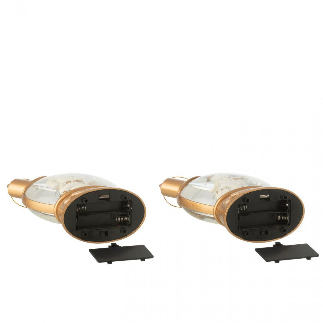 Hanger Waterbol Sneewman + Kerstman Plastiek Wit Set van 2 J-line