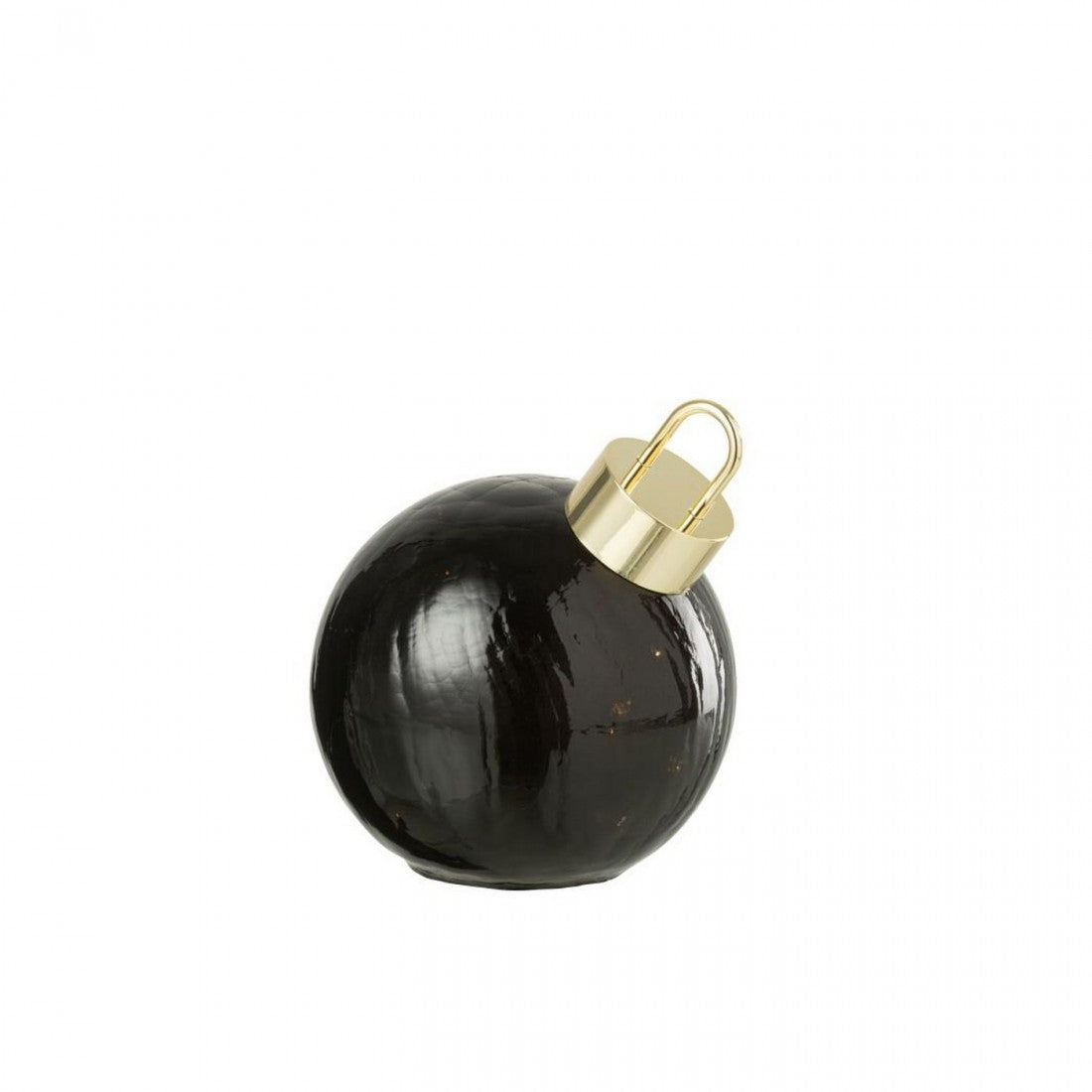 Kerstbal Led Glas Zwart Set van 3 J-Line